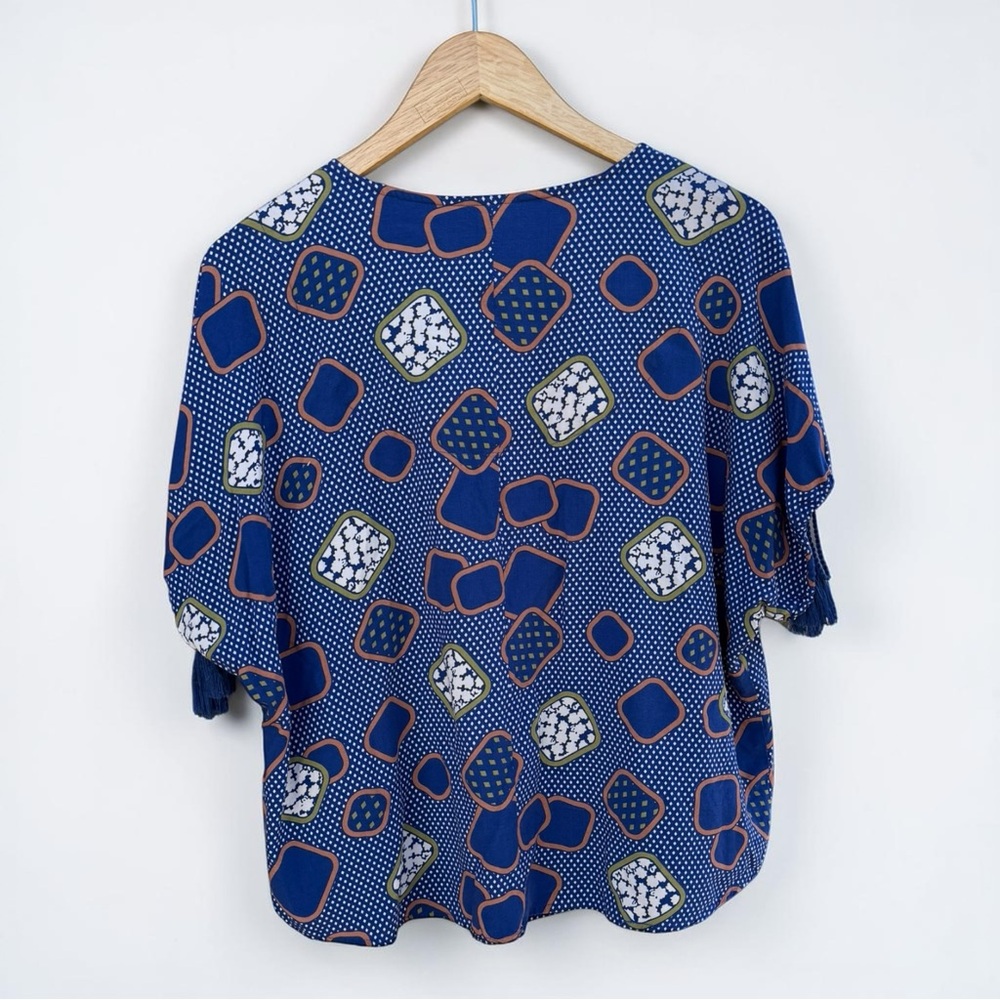 The Odells Anthro Sierra Kimono Tassel Dolman Sleeves Geometric Boho Top 1X - Picture 6 of 10